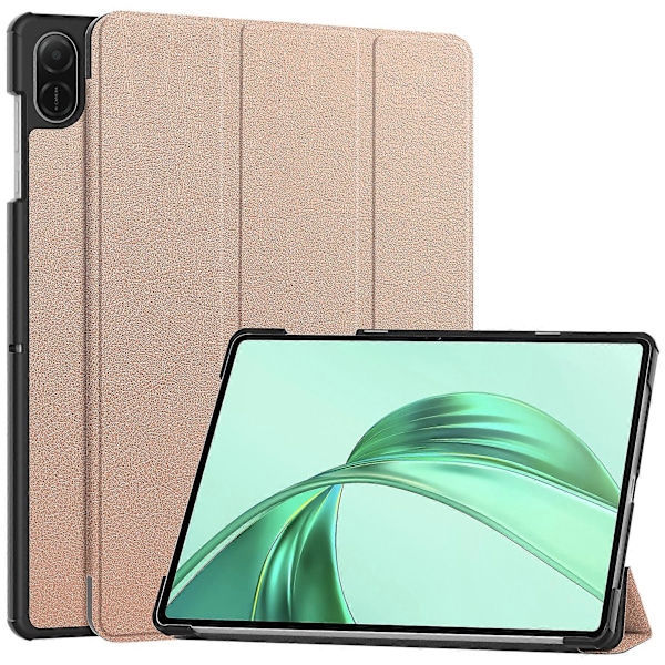 For Honor Pad X8a Etui - Anti-Fall Lær Stativ Tablettdeksel Rose Gold