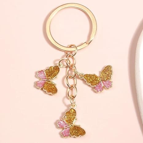 scicent Nøgleringe & Nøglekæder Farverig Modekæde Gave til Kvinder Mænd Gold Pink