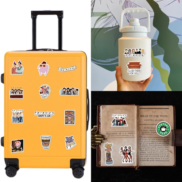 50-pack Friends-dekaler, tecknade dekaler, vattentäta dekaler, estetiska dekaler, skrapboksdekaler, för laptop skateboard gitarr resväska bagage