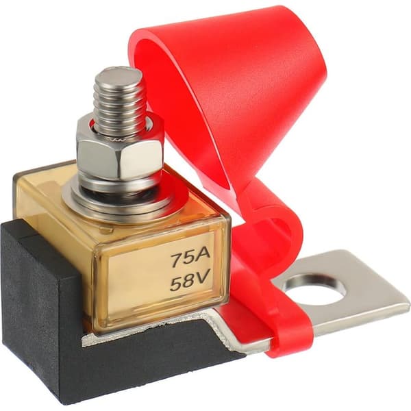 75 Amp Marine Säkringsblock Terminal, 58V DC Max Märkt Batterisäkring, IP66 Vattentät Säkring