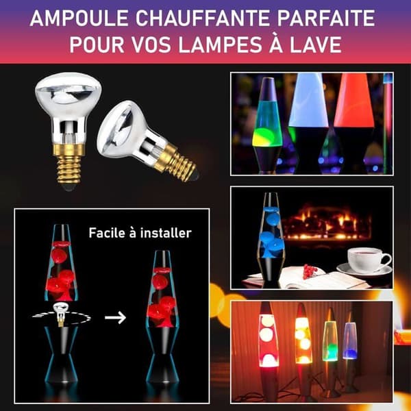 R39 E14 Reflektorlampor, 25W 240V Lavalampaglödlampa, Varmvit 2400-2600K Reflektor-spot (2-pack)