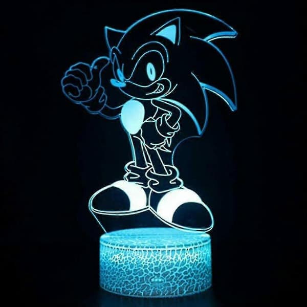 3D Sonic Nattlampe 1 Modell Og Fargeskiftende