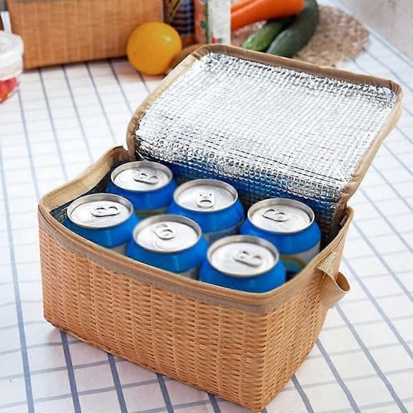 Picknickväskor Portabel Utomhus Picknickväska Porslin Isolerad Termisk Kylväska Matbehållare Korg för Camping Picknick Resa