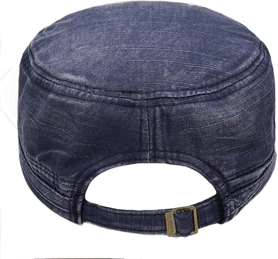 Unisex Cadet Army Cap Justerbar Flat Top Cap Vasket Bomull Militær Hatt Baseball Cap Navy