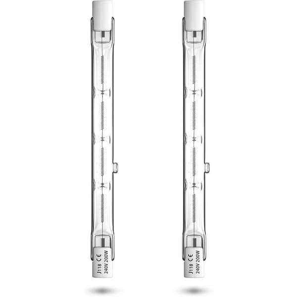 R7S 118mm 200W Varm Hvit Dimbar Halogenpære 3900lm Innendørs/Utendørs Belysning Pakke med 2