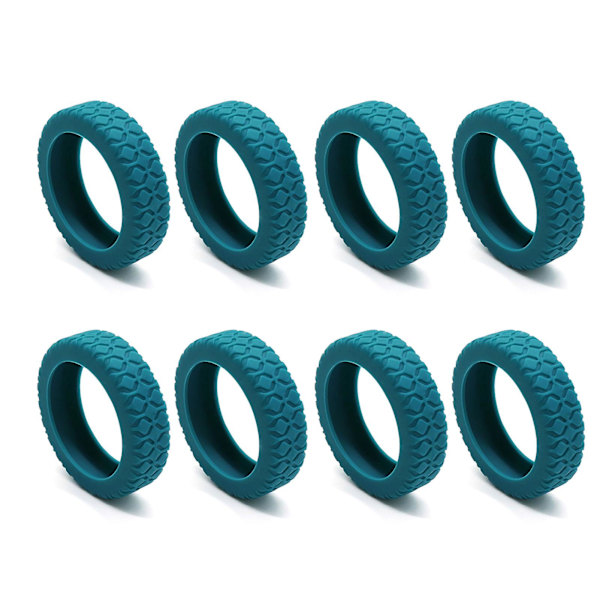 Resväskor Hjulskydd Silikon Tyst Skyddsskydd för Kabinväskor för De Flesta 8 Spinnerhjul Lake Blue 8pcs