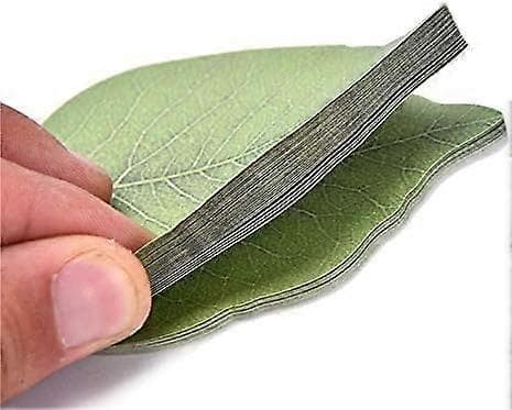 100 Ark Sticky Notes, Smukke Grønne Bladformede Selvklæbende Noter, 2 Pak Sticky Note Pads, Sticky Memo Sæt -Yx