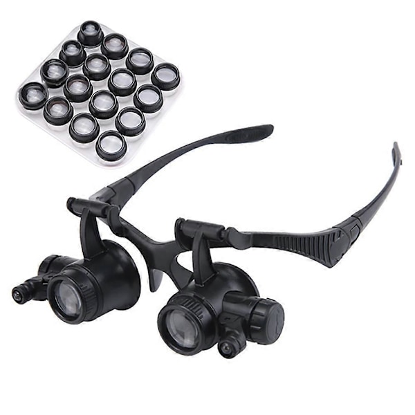 2.5X 4X 6X 8X 10X 15X 20X 25X LED Glasögon Förstoringsglas Reparationslupp JIKAIX