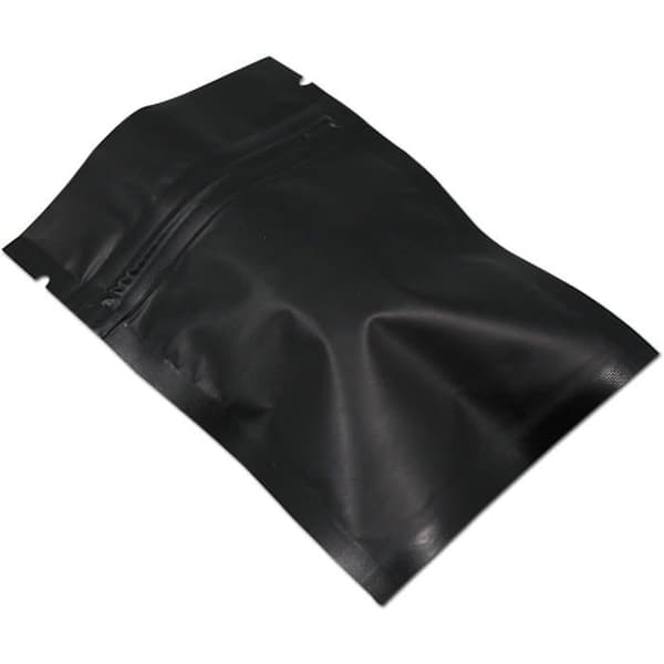 Mylar Aluminiumsposer - 100 Stykker - Mat Sort - Lynlåslukning - Kaffeopbevaring