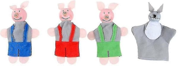 Kolme pientä porsasta ja susi -sorminukkekertomuslelu, taapero...
