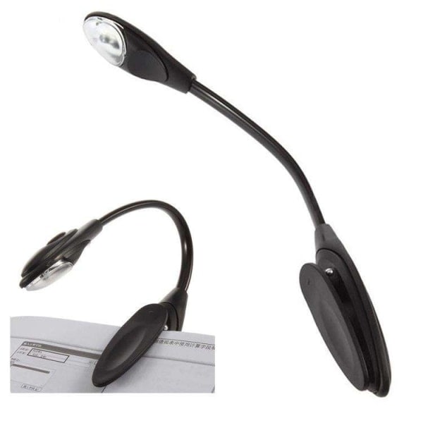 Les med letthet med vår boklampe - Leselampe med LED og klips Svart