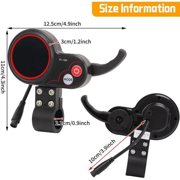 Scooter LCD-skærm - 1 stk. - ABS - 48V TF-100 - Til Kugoo M4 Pro - Sort