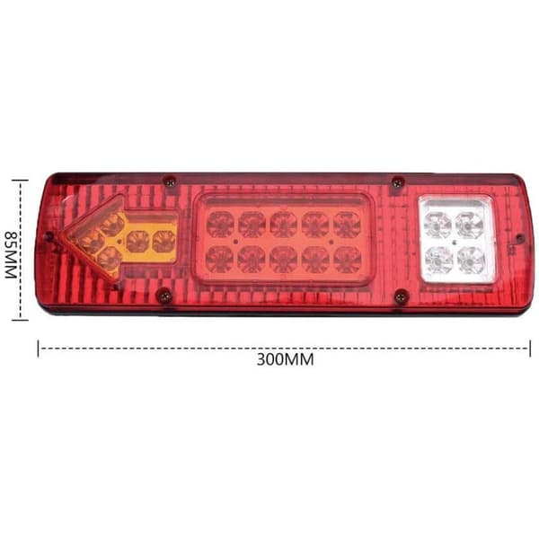 2x LED baglygter, 19 LED'er, 12V, til lastbiler, campingvogne, varevogne, bådtrailere