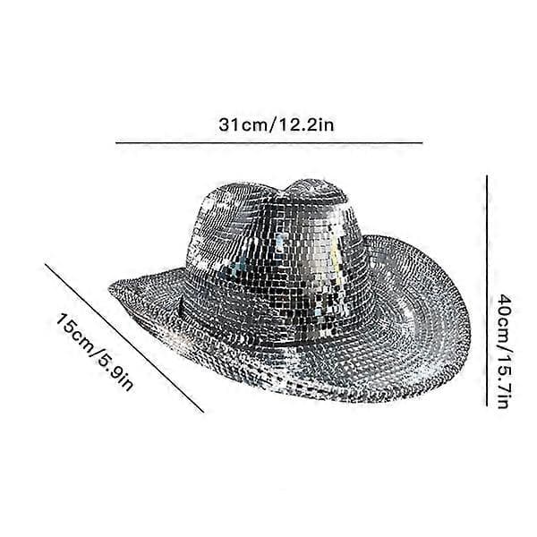 Disco Cowboy Hat Fuld Spejl Western Top Hat Feriebold Udklædning