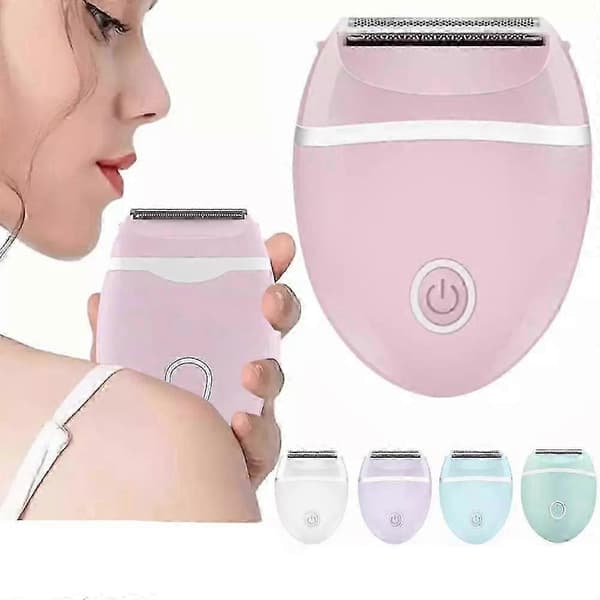 Elektrisk damebarbermaskin, kryssbar vannvaskbar barbermaskinhode, smertefri multifunksjonell hårfjerner Pink