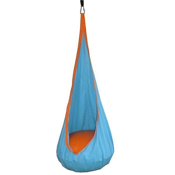 OUTREE Pod Swing Stol for Barn 100% Bomull Hengekøye Stol for Innendørs og Utendørs bruk light blue