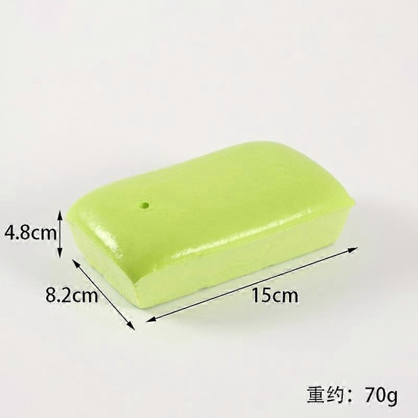 Klebrig Brød Squishy, Klebrig Toast Squishy, Toast Skivet Brød Stressleke green rectangular