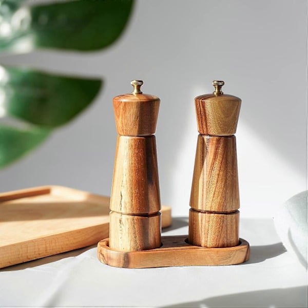 Akasie Tre Salt- og Pepperkvernbrett, Design for Beskyttelse av Spisebord