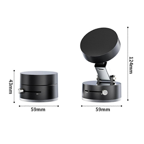Magnetisk Telefonhållare med Vakuum Sugkopp 360 Graders Roterande Universal Handsfree Portabel White