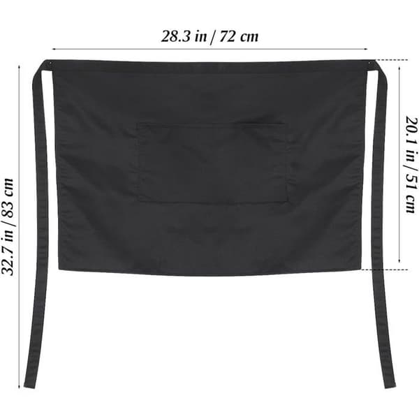 Köksförkläde - 1 del - Bomull - Flera fickor - Servitör/Restaurang/Bistro - 70x49 cm