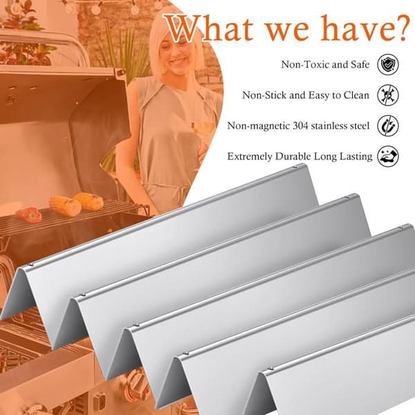 Flavorizer Bars - 5 Stykker - Rustfrit Stål - Til Weber Spirit 300 og 700 - 57 cm