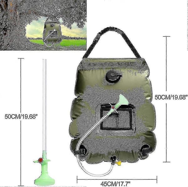 Solduschväska. 20l Bärbar Soluppvärmd Varmvatten Camping Reseduschväska