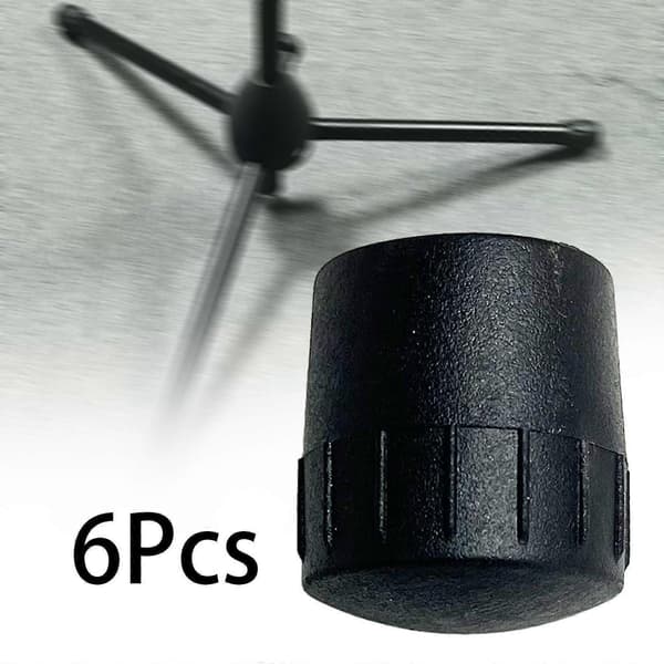6x Mikrofonstativ Gummifotputer Gummideksel Black for Tube Dia 25mm