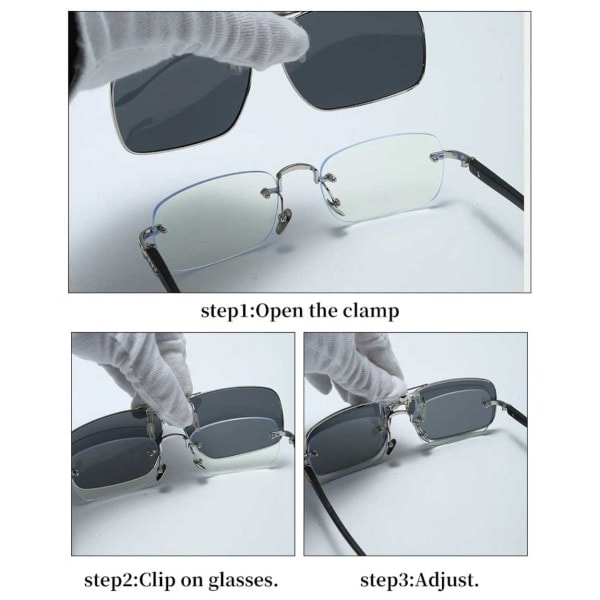 Flip-up Metal Clip-on Solbriller Flip Up Nattesyn gul