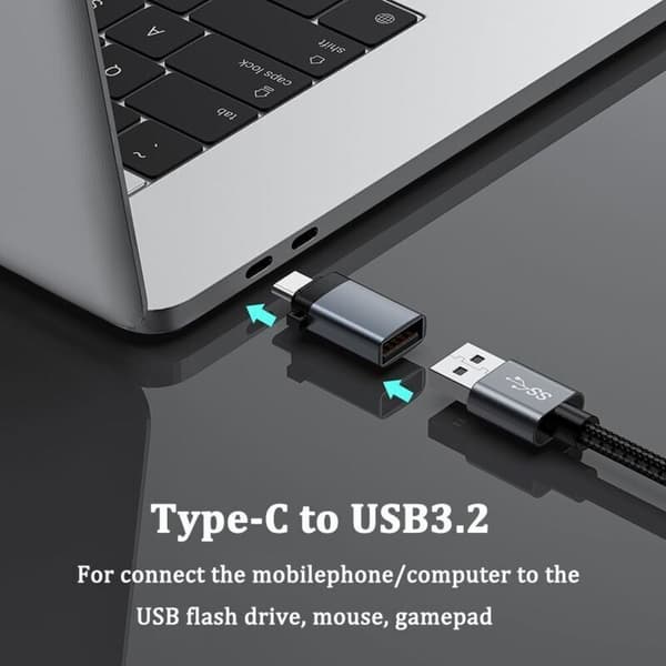 USB-C–USB 3.2 -sovitin, Type-C uros–USB-A naaras -sovitin, 10 Gbps OTG, 2 kpl, yhteensopiva iPhone 15 Pro/Max, iPad Pro, MacBook Pro/Air -laitteiden kanssa
