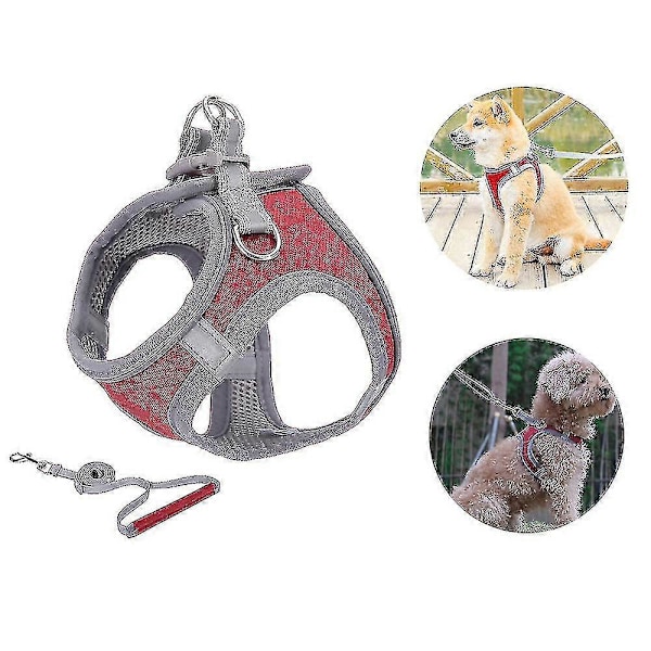 Liten Hundsele, Valpsele, Mjuk Hundsele Och Koppelsats Med En Reflexhalsband Bästa Gåvan Bästa Gåvan Red M