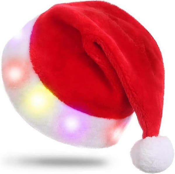 Børne Julemandshat LED Lysende Julehat Julemandshat Julehat Julemandshat med Lys