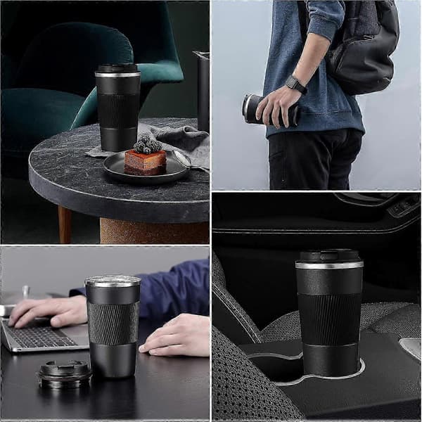 Resemugg för varma och kalla drycker Isolering Kaffemugg med läckagesäkert lock Dubbelväggig resemugg