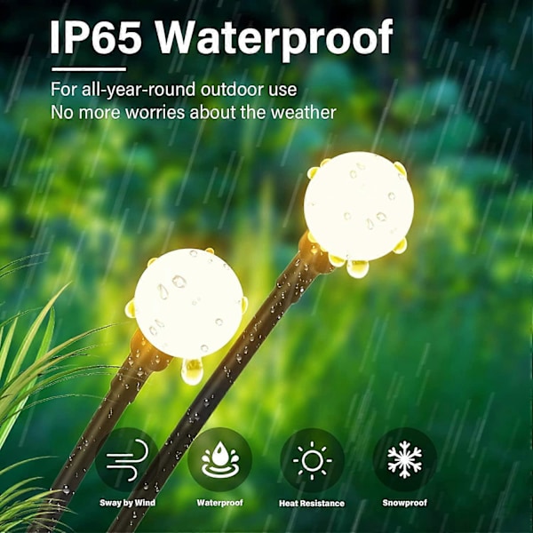 Vedenpitävät aurinkokennovalot ulkokäyttöön - 2 kpl