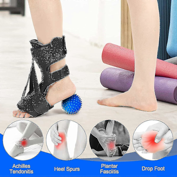 Plantar Fasciitis Natteskinne, Justerbare Plantar Fasciitis Relief Natteskinner Til Plantar Fasciitis, Fod Drop GuanGuan Red