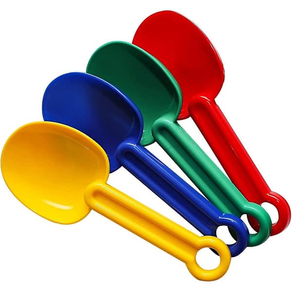 6,5\" Runde Sandspader i Plast Kompatible med Barnebursdagspakker - 4-pakning