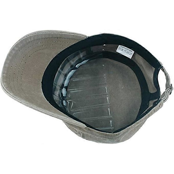 Unisex Vintage Militär Armé Keps Platt Justerbar Basebollkeps Grå Khaki