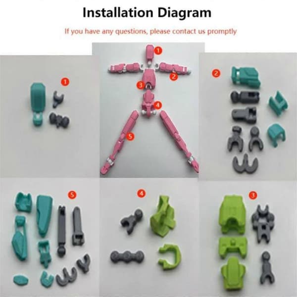 3D-printad actionfigur, T13 actionfigur, Titan 13 actionfigur, Robot actionfigur yellow