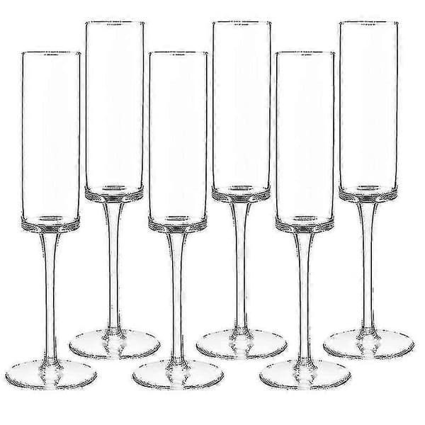 Sæt med 6 krystal champagnefløjter champagneglas champagnefløjter