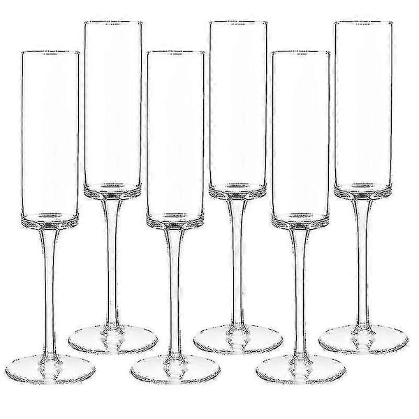 Set med 6 Kristallchampagneglas Champagneglas Champagneglas