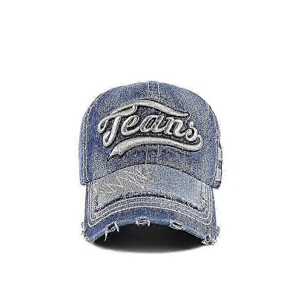 Retro Denim Baseballcaps for utendørsbruk med 3D-broderi
