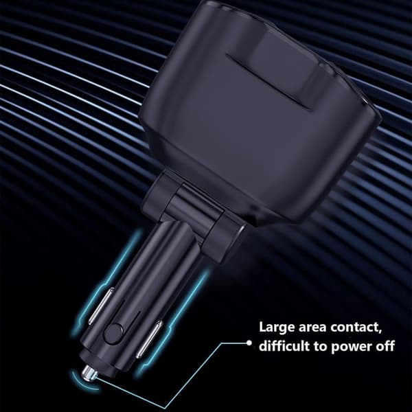 Bil cigarettænderadapter, bil cigarettænder splitteradapter, dobbelt USB-oplader, 2 x 12V/24V 60W udtag, USB cigarettænderstik