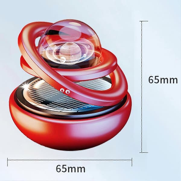 Solar Bil Luftfräschare Roterbar Ring Klar Planetboll Långvarig Doft Luftrenande Auto Aromaterapi Diffuser Ornament Bil Interiör Tillbehör Red