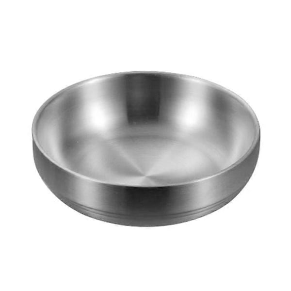 Kjøkken Rustfritt Stål Koreansk Krydderplate Kald Matrett Kimchi Plate Risskål Matlaging Krydderverktøy Tilbehør silver 14cm