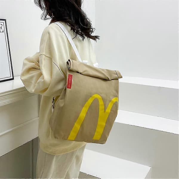 Presentera Mcdonalds Tryckt Ryggsäck/Messenger Sida Väska Presentera Stor Kapacitet Fick Axelväska A