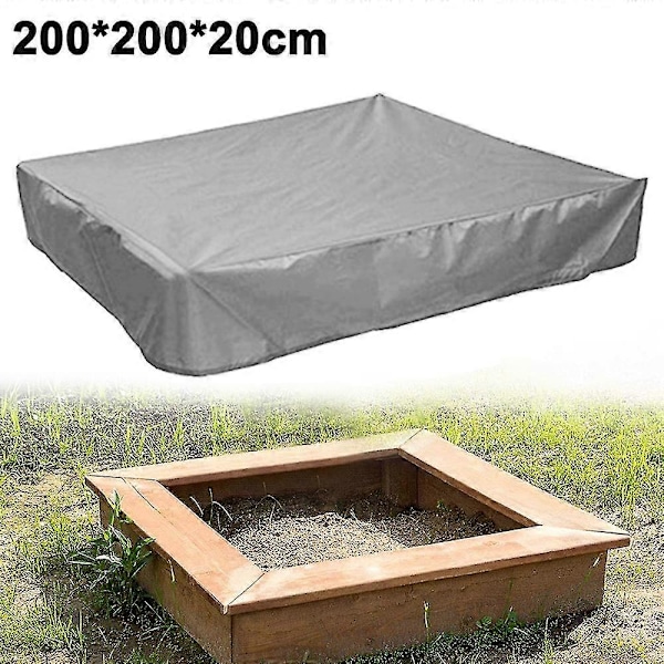 Sandlådeskydd, Sandlådetak med Dragsko, Sandlådepoolskydd Grey 150x150x20cm
