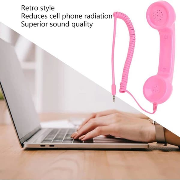 Retropuhelinluuri - 1 kpl - ABS - 3,5 mm liitin - Säteilyn vähennys - Pinkki