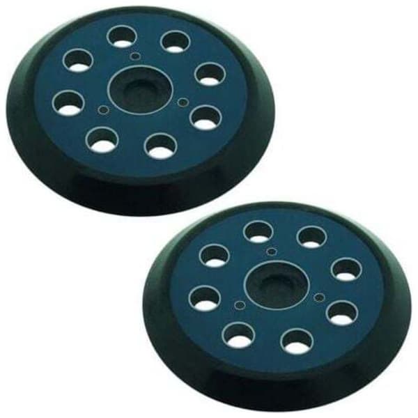 Set med 2 125 mm slipplattor med 8 hål för excenterslip