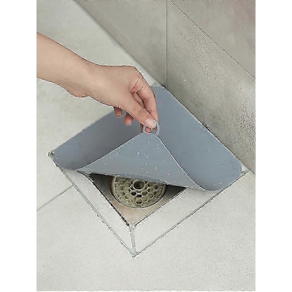 Silikone Firkantet Afløbsdæksel Vaskprop Badeværelsesgulv Brusedæksel/Hvid, Grå 100% NY Gray 12*12cm