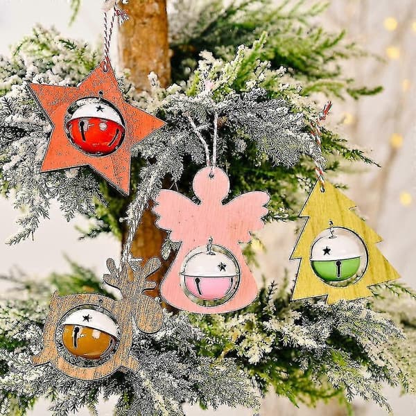 Jul Bjällerklang Jul Hängande Träprydnader Julgran Hängande Dekor