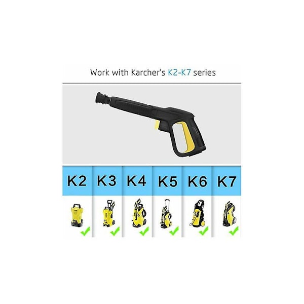 Pistoolikahva Karcher K2 K3 K4 K5 K6 K7 -painepesuriin, pikaliitettävä painepesuripistooli autonpesupistoolin lisävaruste